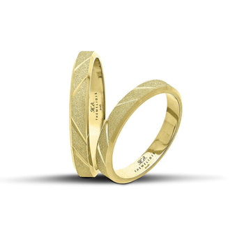 Μοντέρες Βέρες Γάμου Χρυσές Ματ με Λουστρέ Λεπτομέρειες